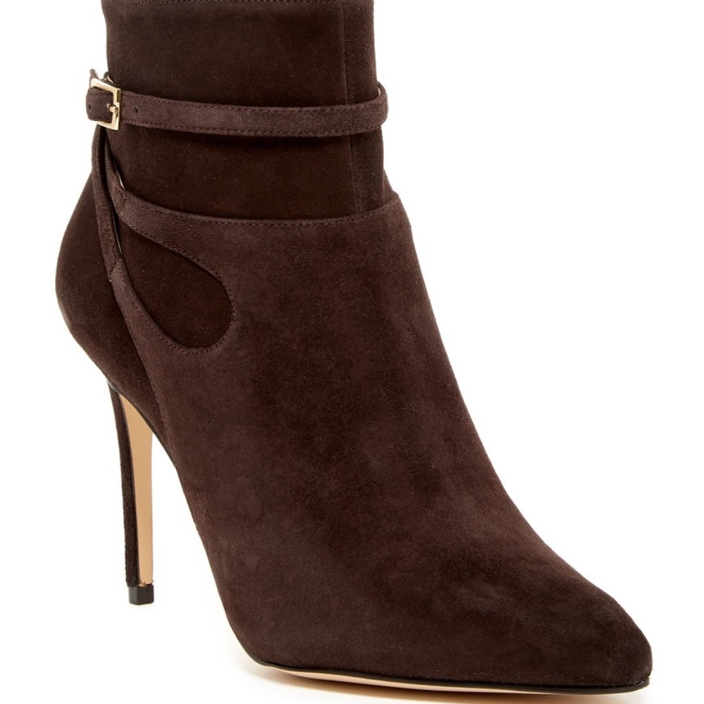 NWOB Nine West Tanesha Dark Brown Suede Bootie